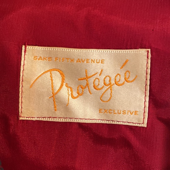 Vintage Protégé Saks Fifth Avenue Red and Green Plaid wool pantsuit with belt - Picture 7 of 12